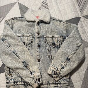 Levi's Light Blue Sherpa Collar Denim Jacket